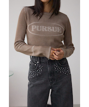 ジャガードロゴリブトップス