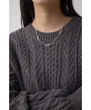 Uチェーンラインストーンネックレス