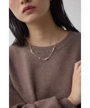 Uチェーンラインストーンネックレス