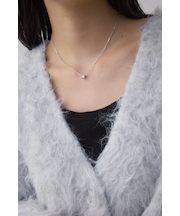 ラインストーンクローバーネックレス