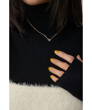 ラインストーンクローバーネックレス