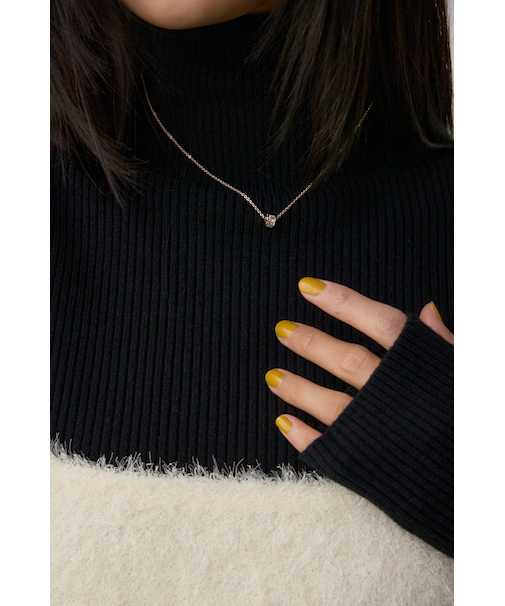 ラインストーンクローバーネックレス