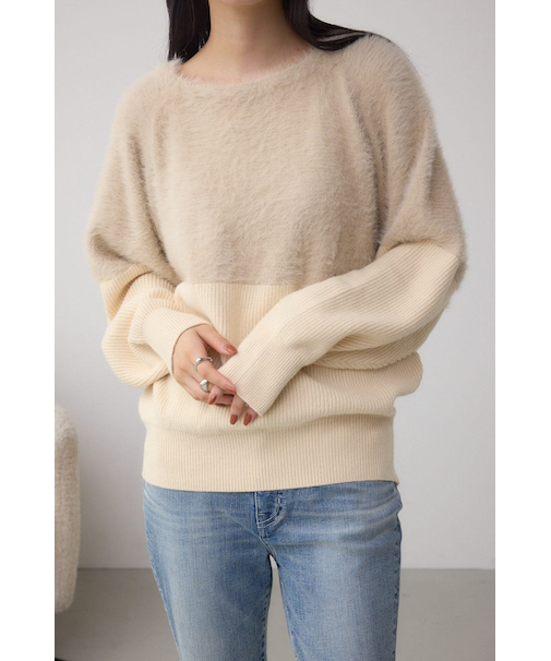 シャギー切替ドルマンニット