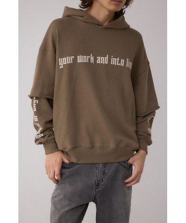 フェイクレイヤードスウェットフーディー