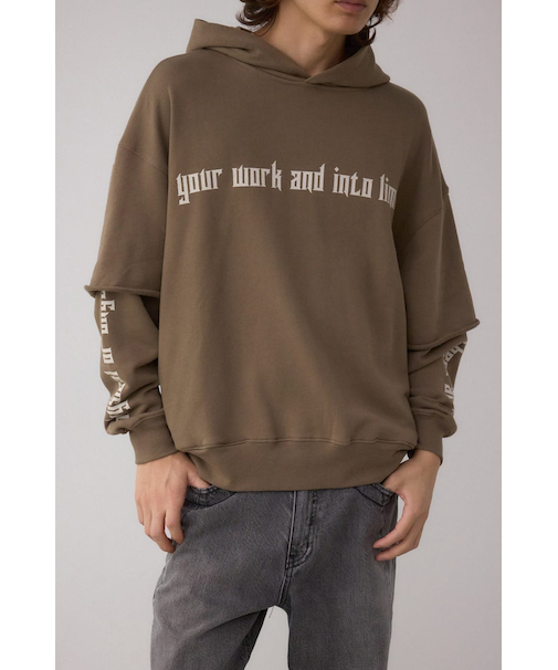 フェイクレイヤードスウェットフーディー