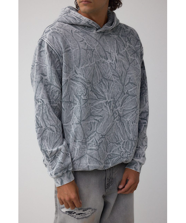 シャドークリンクルフーディートップス