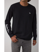 袖刺繍ワッフルトップス