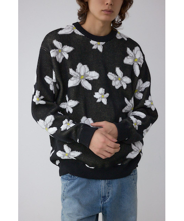 フラワーダブルジャガードニット