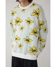 フラワーダブルジャガードニット