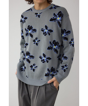 フラワーダブルジャガードニット