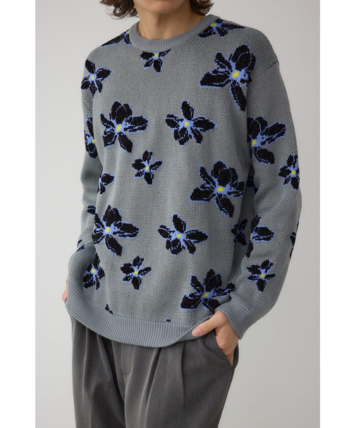 フラワーダブルジャガードニット