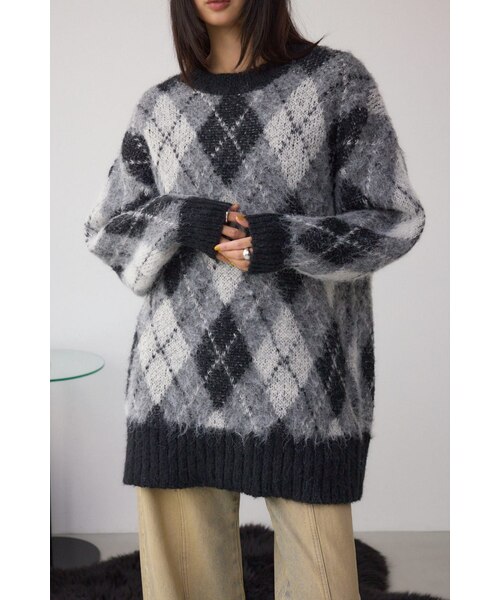 アーガイルシャギーニット｜アズールバイマウジーの通販｜&mall