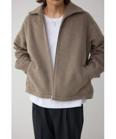 起毛スタンドカラージップアップブルゾン