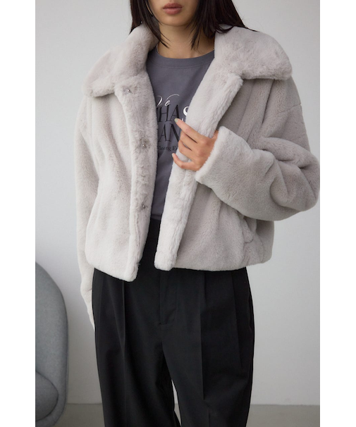 スタンド2WAYファーショートコート