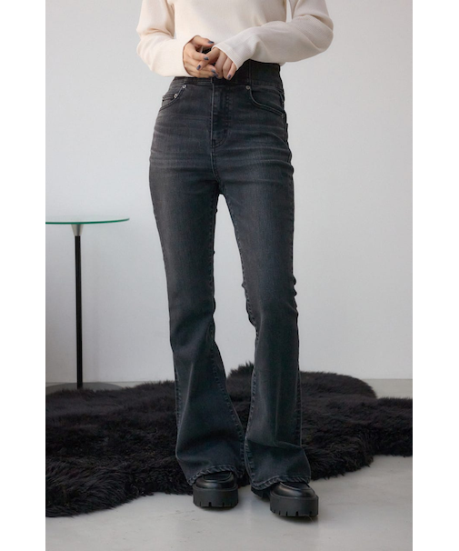 AZUL DENIM H/Wバックリボンフレアデニム