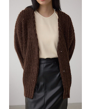 スパンコールニットカーディガン