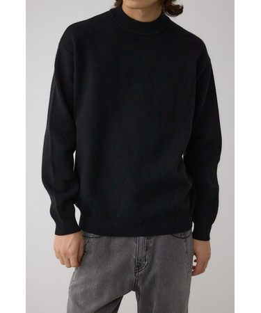 スムースニットモックネックトップス