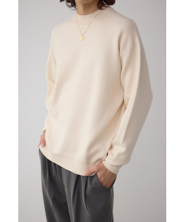 スムースニットモックネックトップス