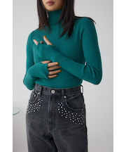 サムホールリブニットトップス