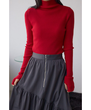 サムホールリブニットトップス