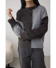 コンビネーションバイカラーニット