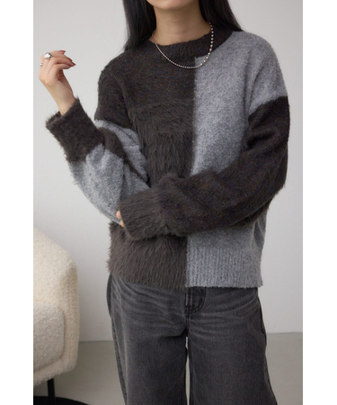 コンビネーションバイカラーニット