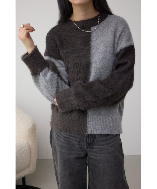 コンビネーションバイカラーニット