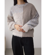 コンビネーションバイカラーニット