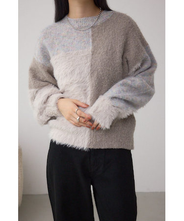 コンビネーションバイカラーニット