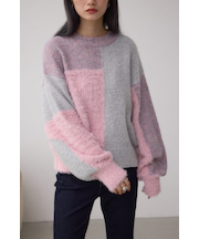 コンビネーションバイカラーニット