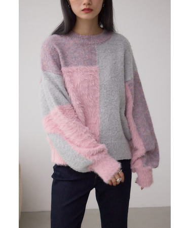 コンビネーションバイカラーニット