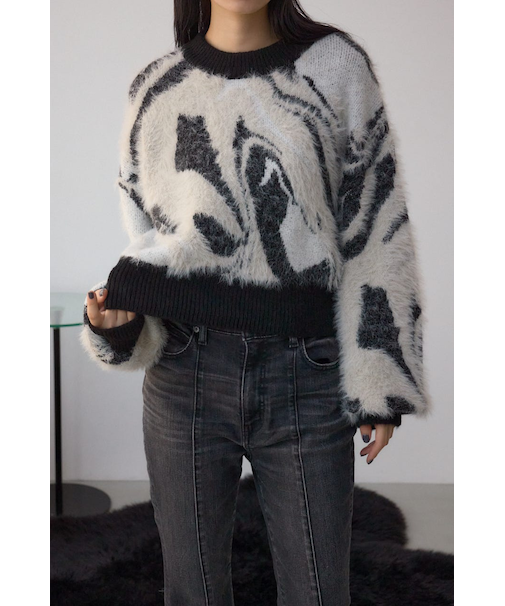 アソートパターンクルーネックニット