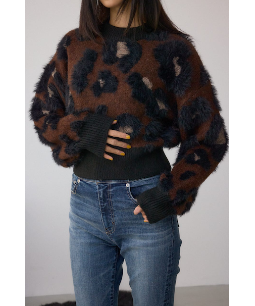 アソートパターンクルーネックニット