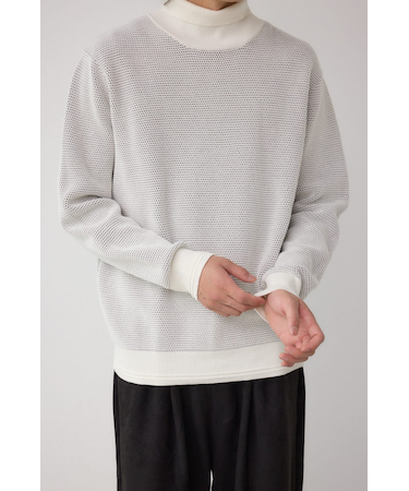 ハニカムタートルネックニット