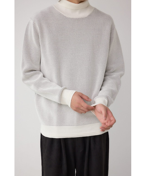 ハニカムタートルネックニット