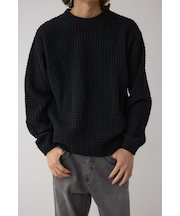 ワッフル編みマットモールニット