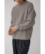 ワッフル編みマットモールニット