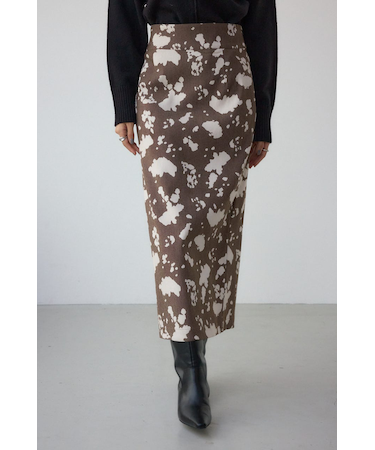 カウ柄ジャガードタイトスカート