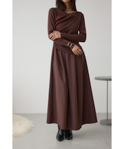 布帛ドッキングドレープニットワンピース