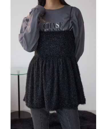 ラメシャギーカットキャミソール