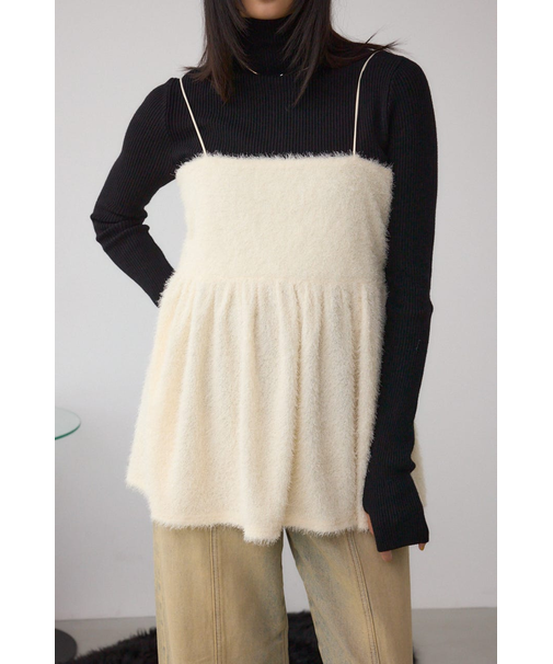 ラメシャギーカットキャミソール