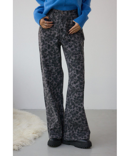 AZUL DENIM 起毛ツイルレオパードデニム