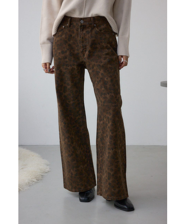 AZUL DENIM 起毛ツイルレオパードデニム