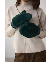 配色ストラップ2WAYフェイクファーミトン