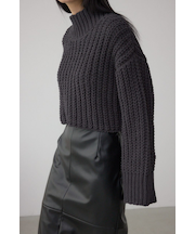 マットモールクロップドハイネックニット