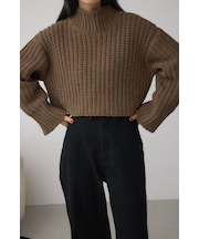 マットモールクロップドハイネックニット