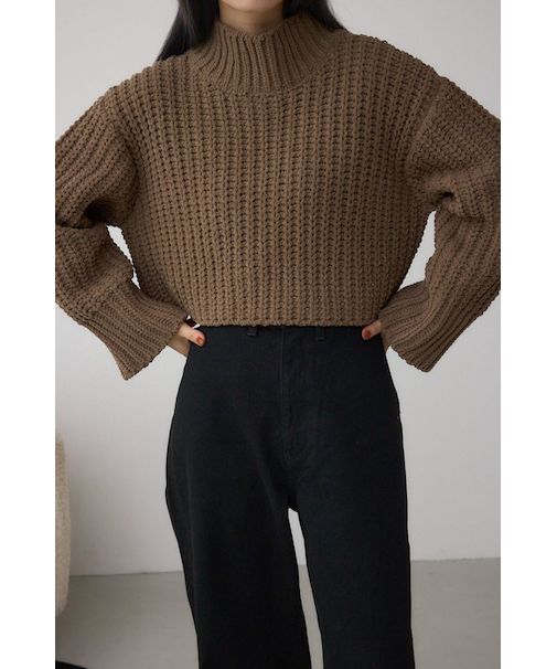 マットモールクロップドハイネックニット