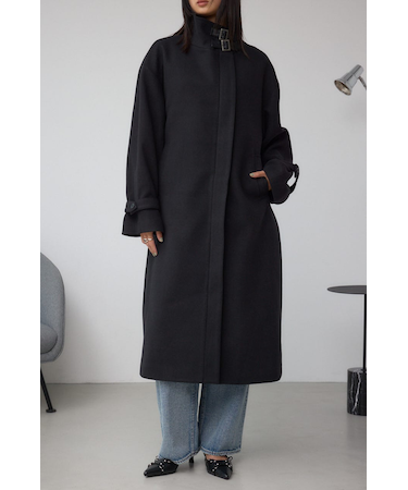 B-HEAT スタンドカラージップロングコート