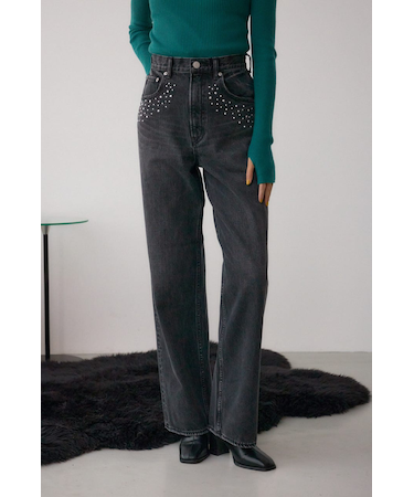 AZUL DENIM スタッズワイドデニム