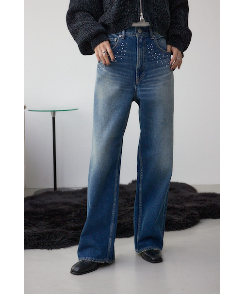 AZUL DENIM スタッズワイドデニム